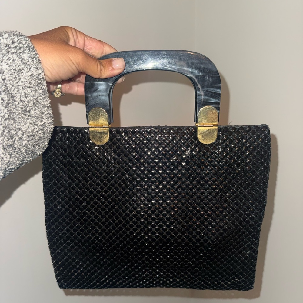 Vintage black chainmail handbag